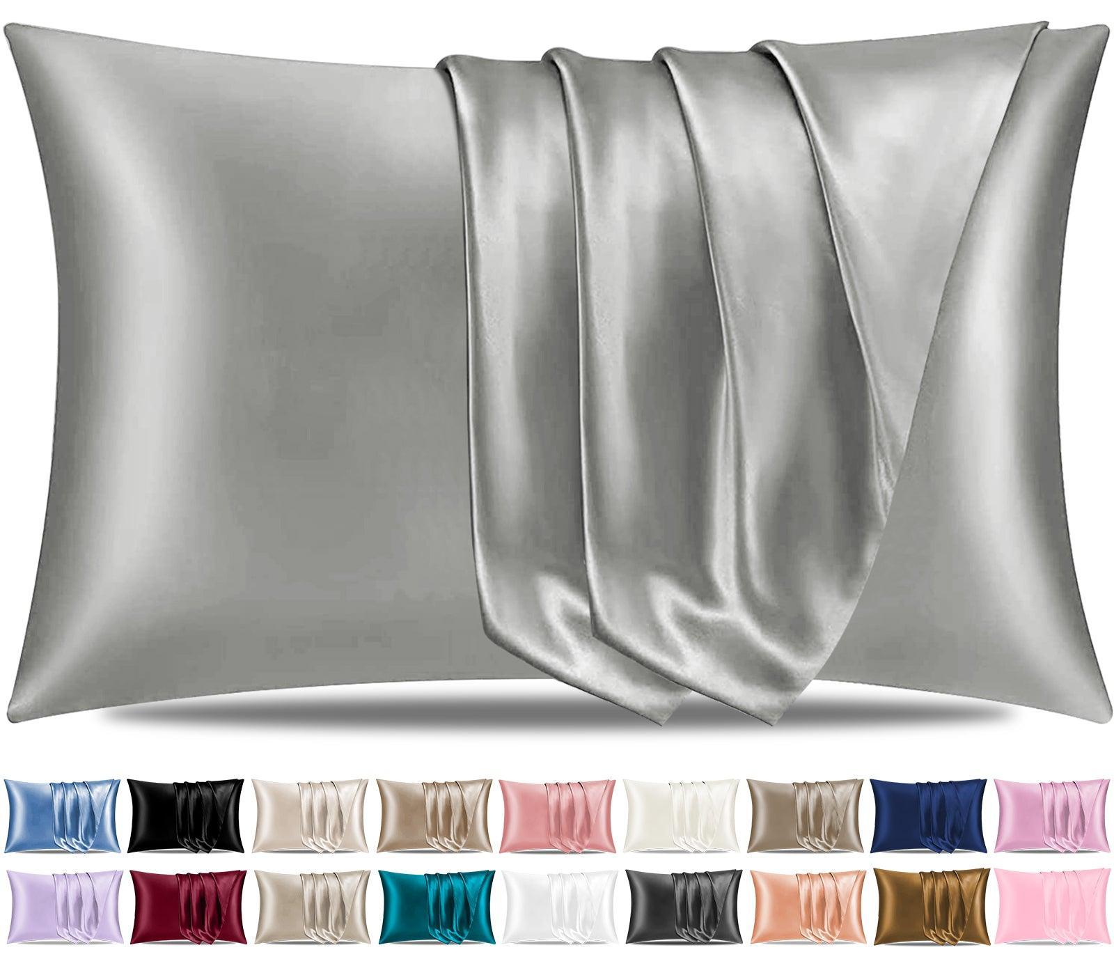 Grey satin pillowcase hotsell