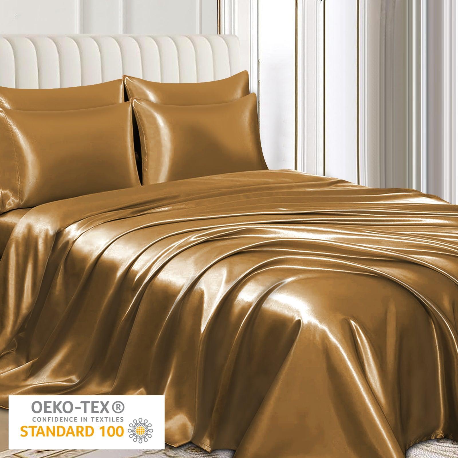 Satin Silk Pillowcase-Brown - Pamposh