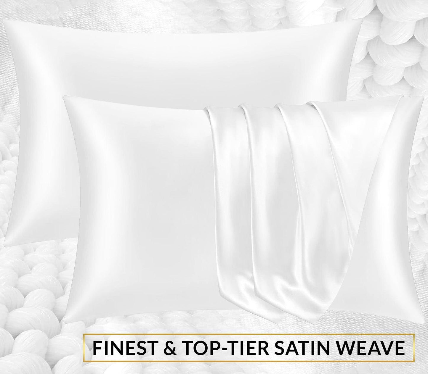 Satin Silk Pillowcase-White - Pamposh