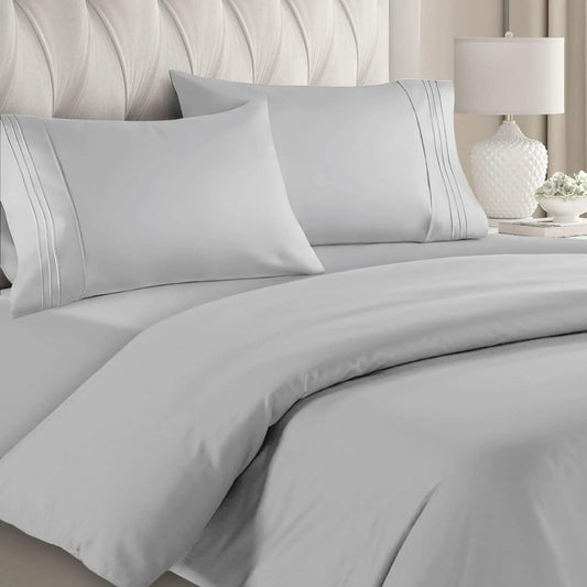 CGK Plain Duvet Cover Set-Grey - Pamposh