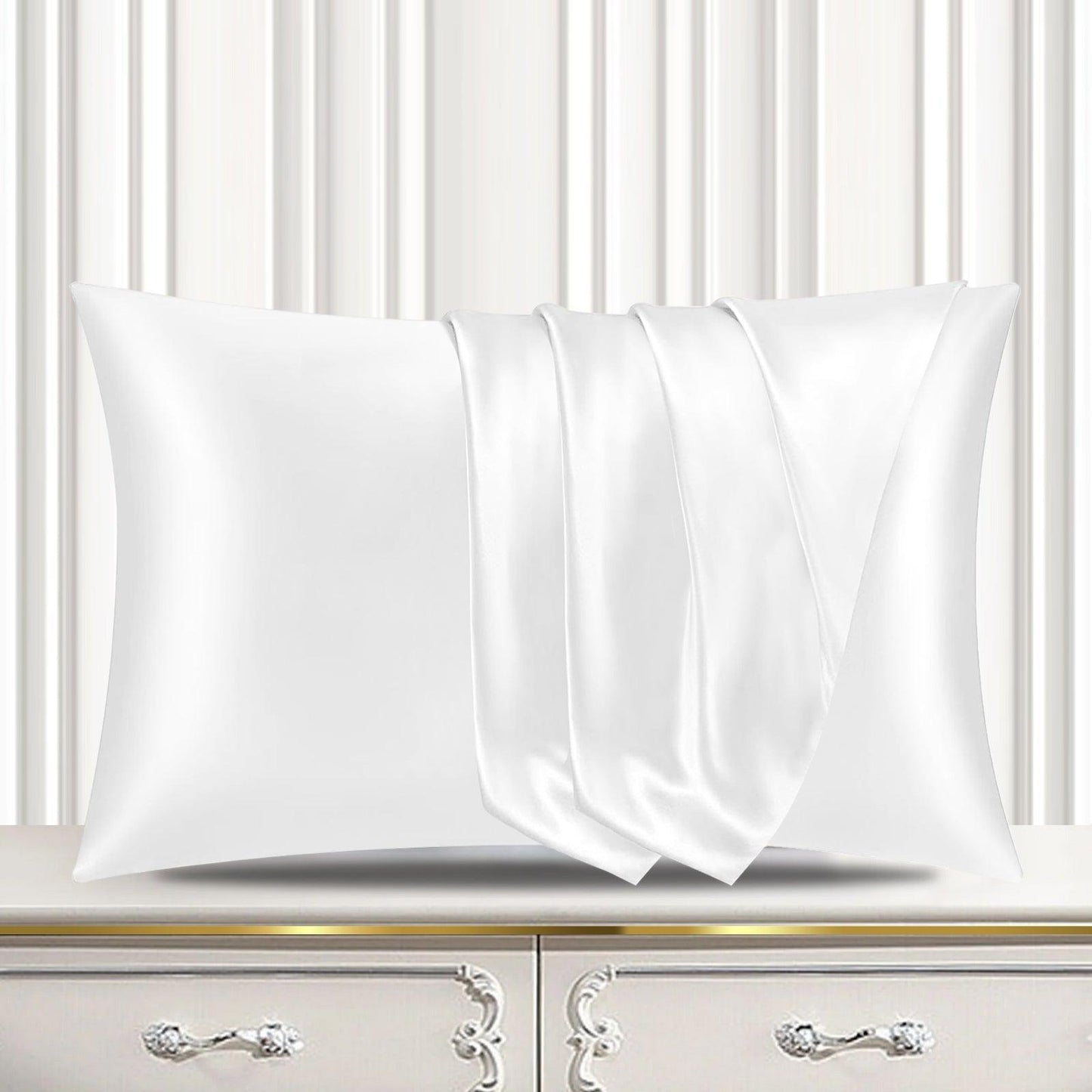 Satin Silk Pillowcase-White - Pamposh