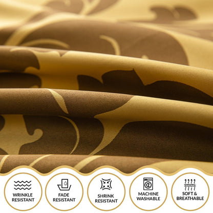 Lazzaro Duvet Cover Set-Damask (Gold Silk) - Pamposh