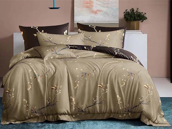 Lazzaro Duvet Cover Set-Coffee Beige (Brown) - Pamposh