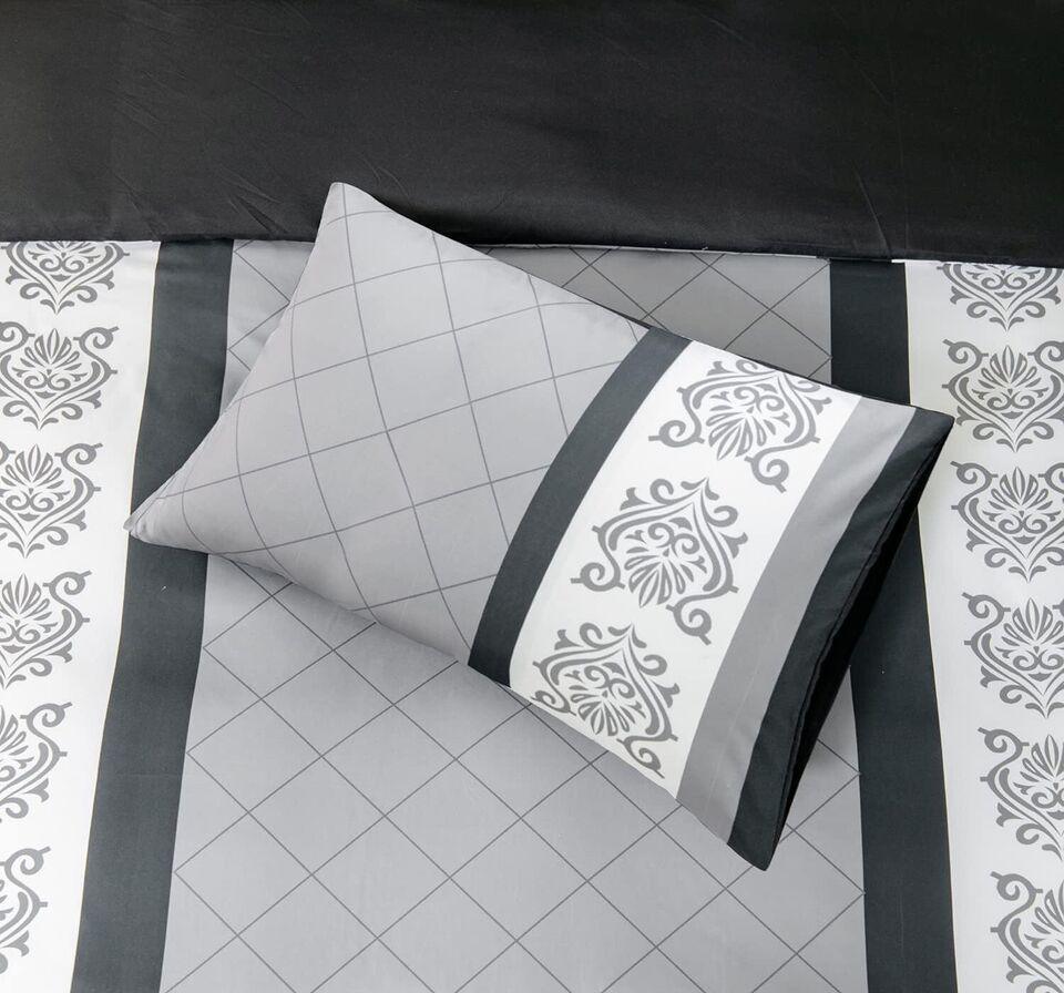 Lazzaro Duvet Cover Set-Bohemian (Grey,White and Black - Pamposh