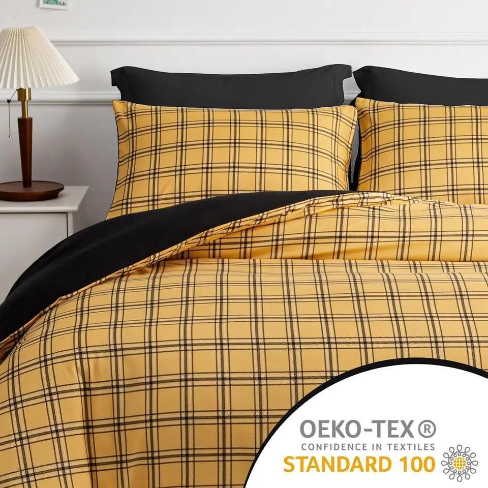 CGK Duvet Cover Set-Honey Checkered - Pamposh