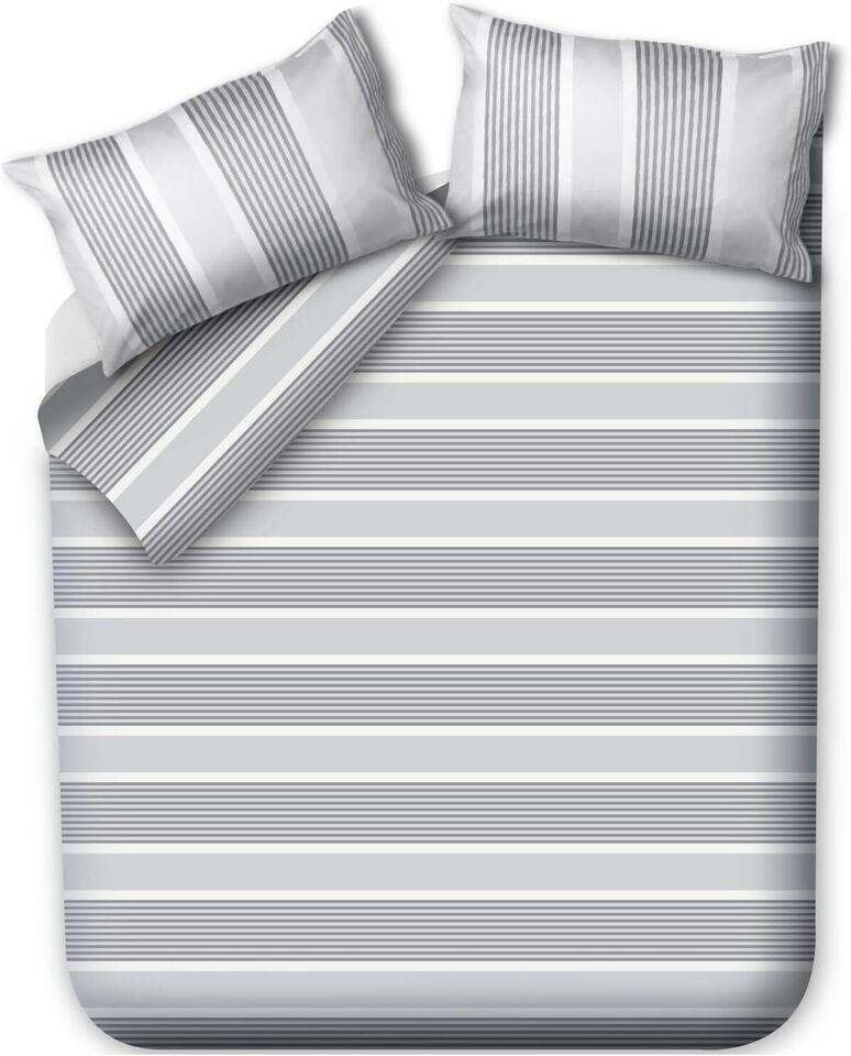 Lazzaro Duvet Cover Set-Grey and White Stripes - Pamposh