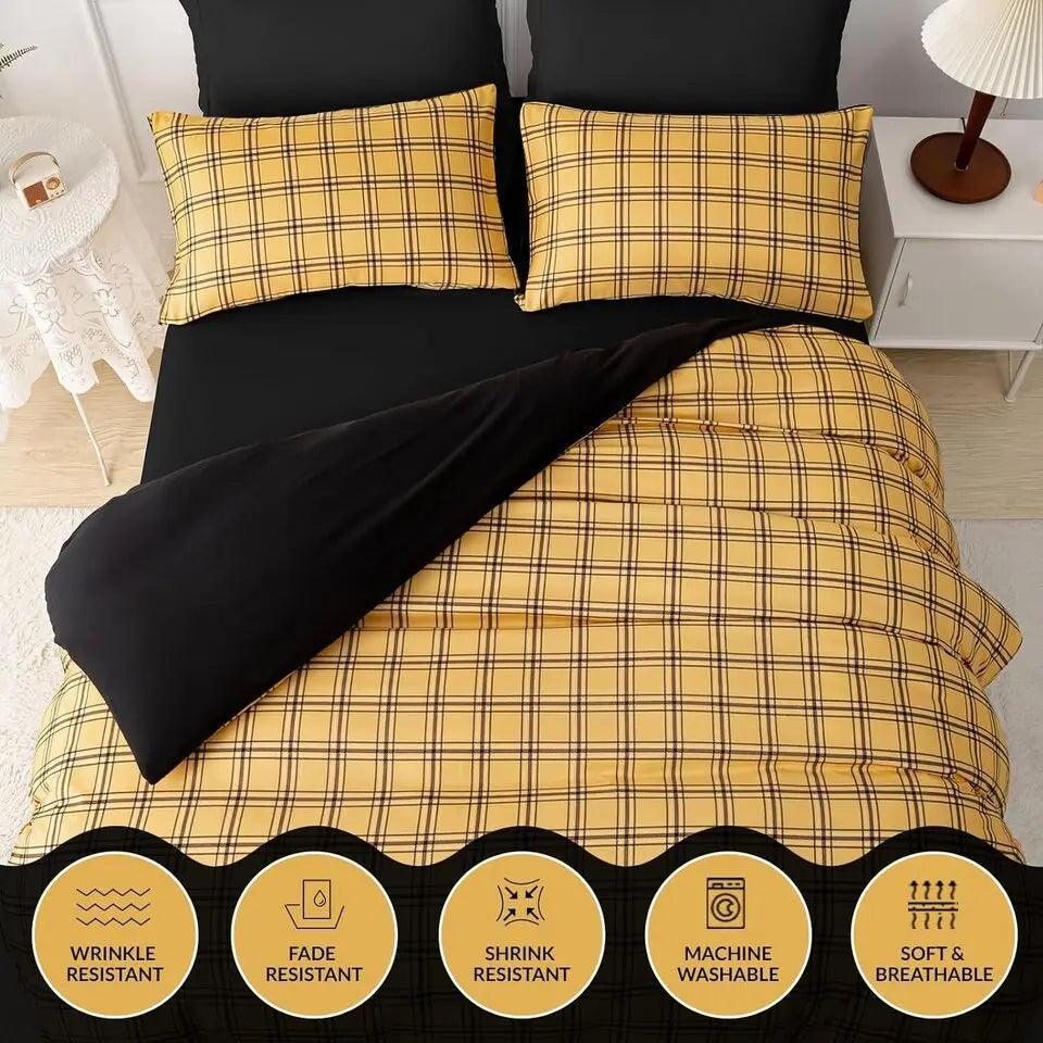 CGK Duvet Cover Set-Honey Checkered - Pamposh