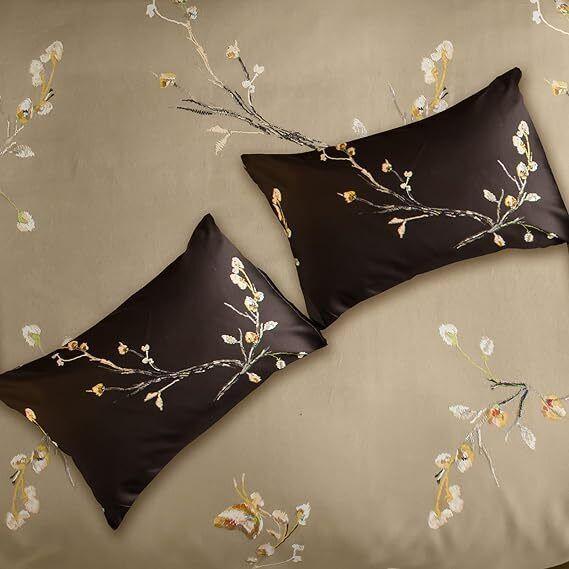 Lazzaro Duvet Cover Set-Coffee Beige (Brown) - Pamposh