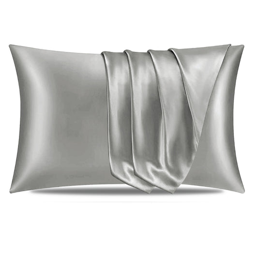 Satin Silk Pillowcase-Grey Pamposh