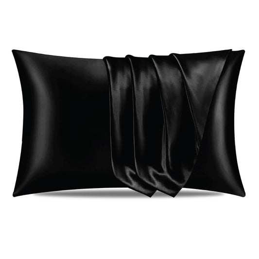 Satin Silk Pillowcase-Black Pamposh