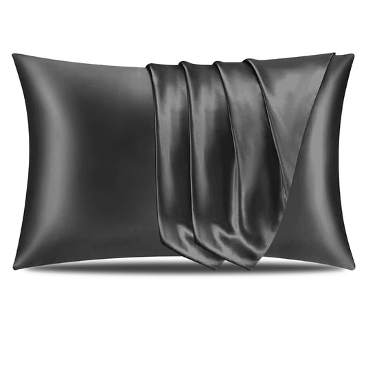 Satin Silk Pillowcase-Charcoal Pamposh